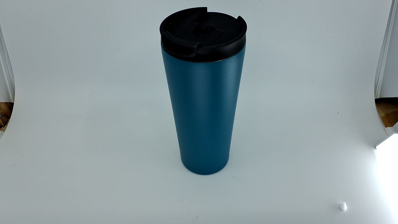 22 OZ Vacuum Insulated Tumbler w/ Lid & 2 Straws - Blue Stainless Steel