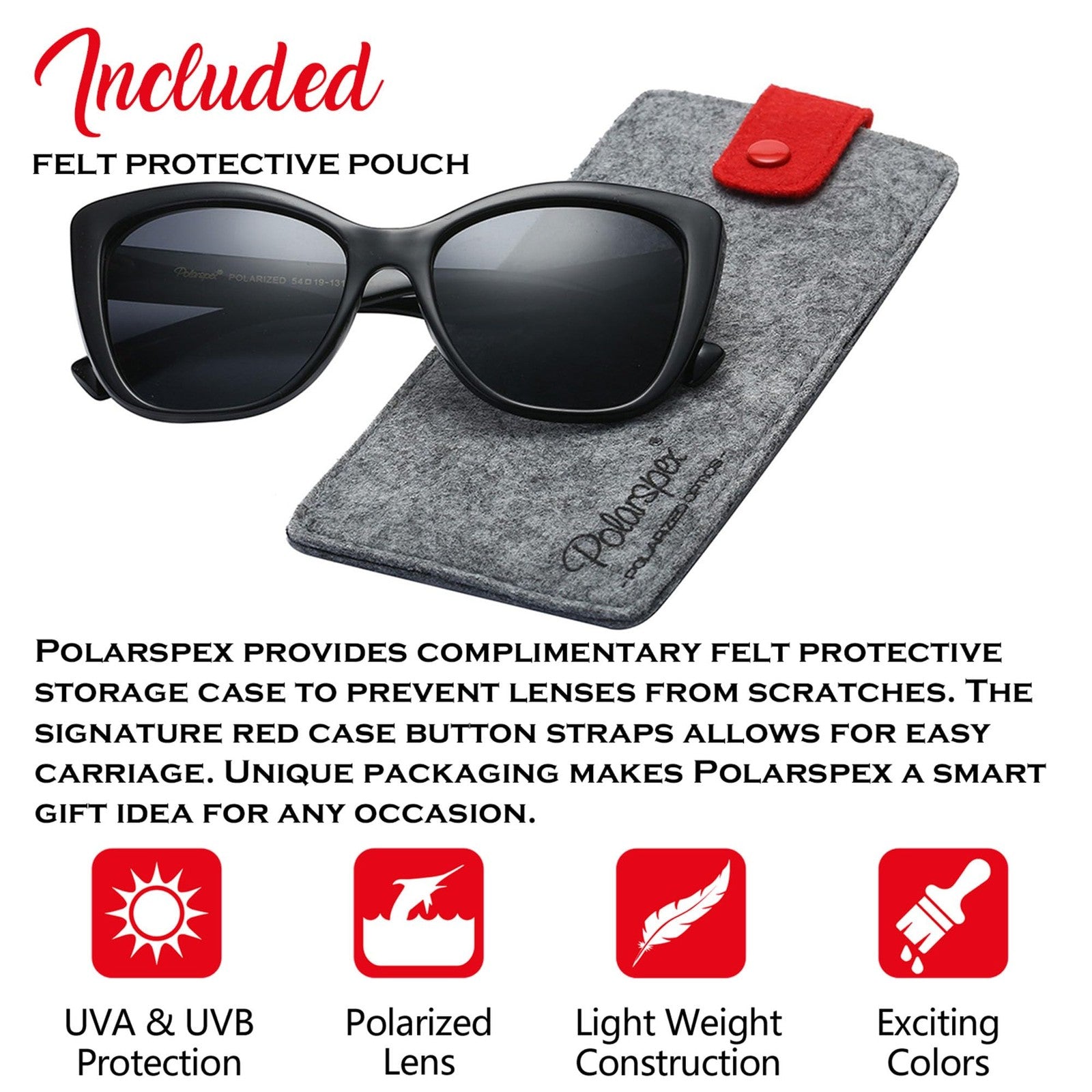 Fashion Cat Eye Sunglasses for Women - Polarized UV400 Protection