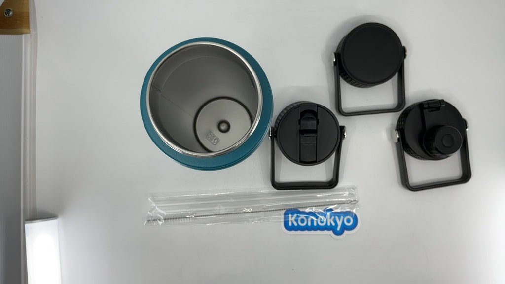 Konokyo 24oz Sport Insulated Water Bottle, Stainless Steel, Light Blue