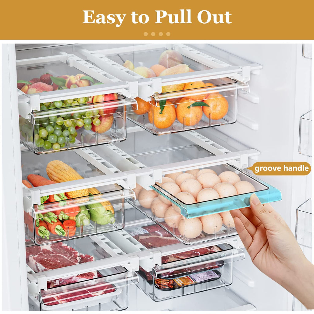 Refrigerator Drawer Organizer Set, 2 Pack, Food Storage, Fits 0.6 In Shelves
