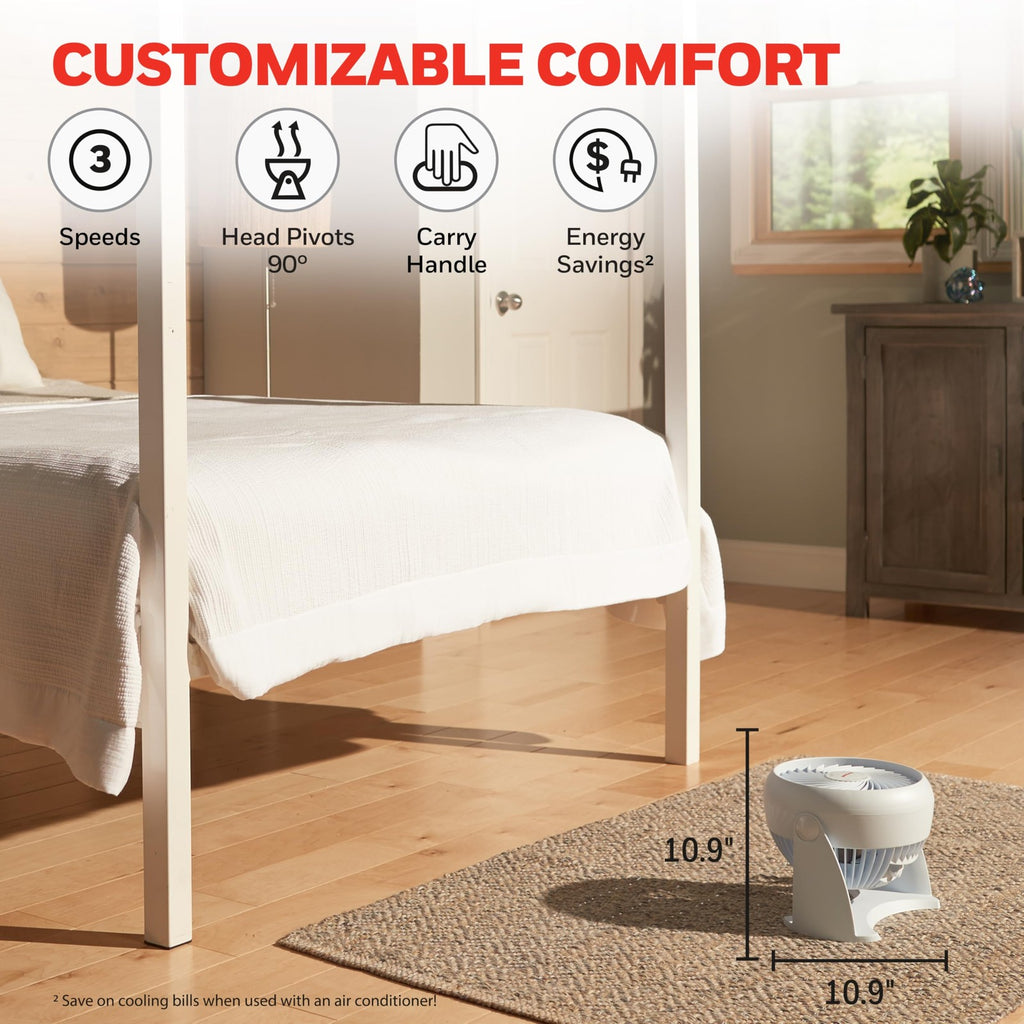 Honeywell HT-904 Air Circulator Fan, Small, White, 90° Adjustable Head