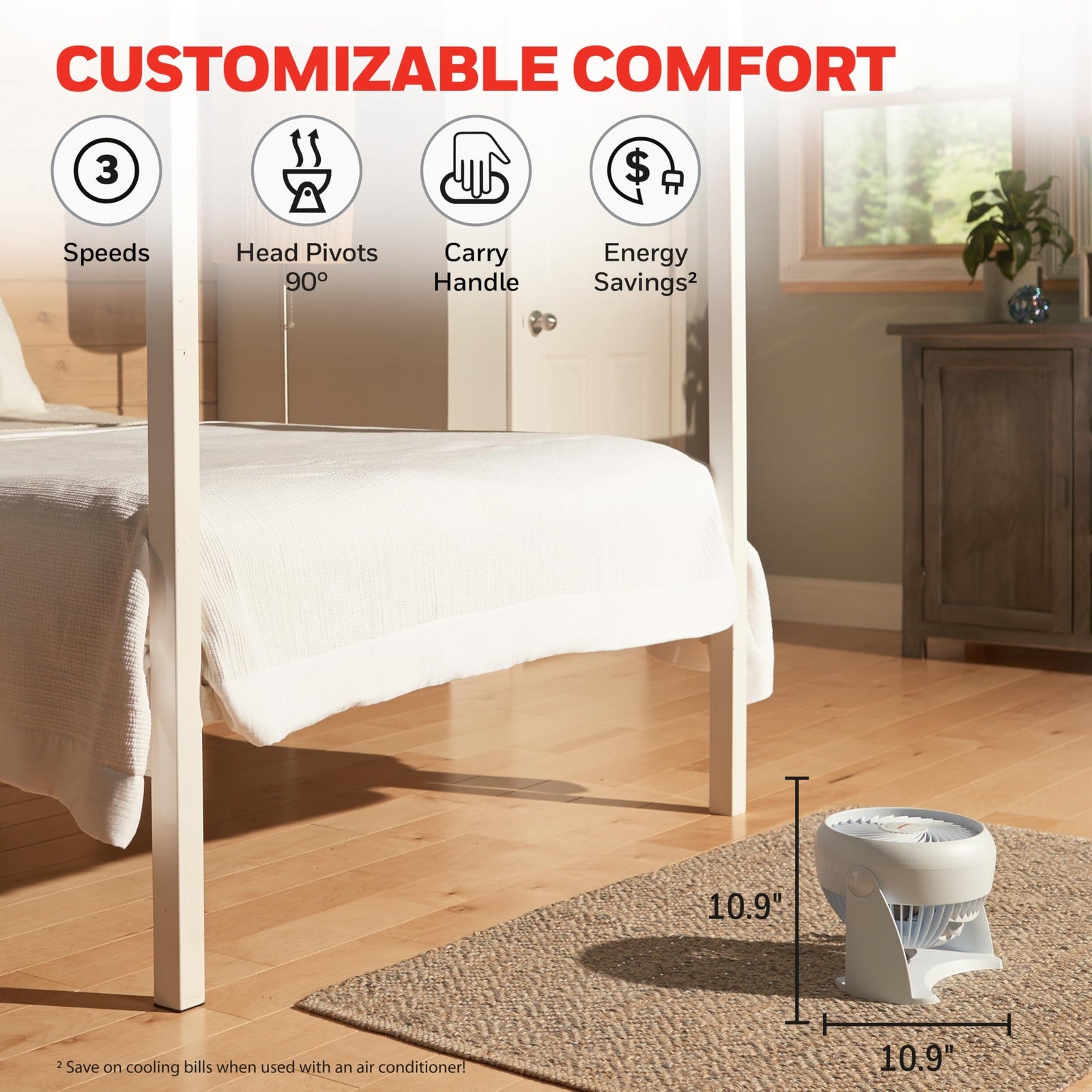 Honeywell HT-904 Air Circulator Fan, Small, White, 90° Adjustable Head