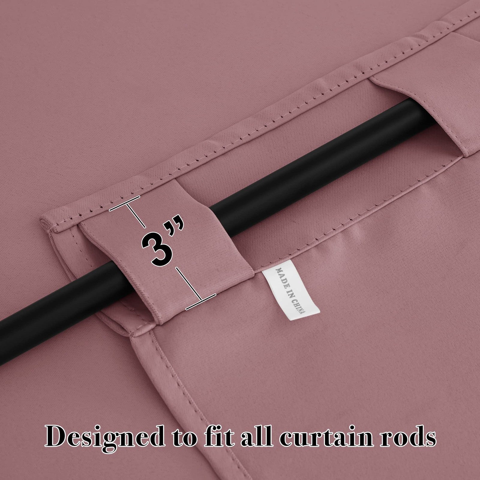 34x30 in Blackout Curtains, 2 Panels, Wild Rose, Insulating Drapes