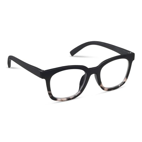 Peepers Women's Square Reading Glasses Black Marble +2.75