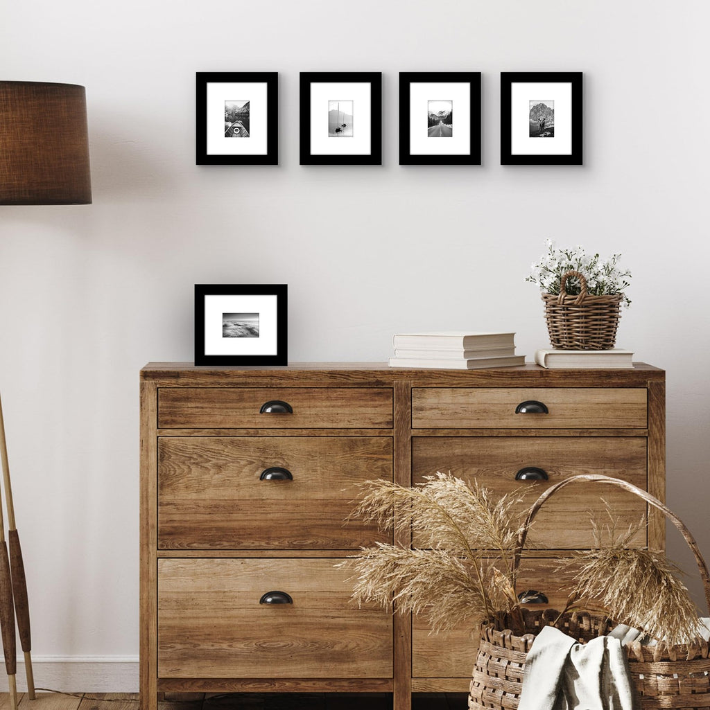 5x6 Black Picture Frame Set - Display 2x3 or 5x6 Photos - Galleria Collection