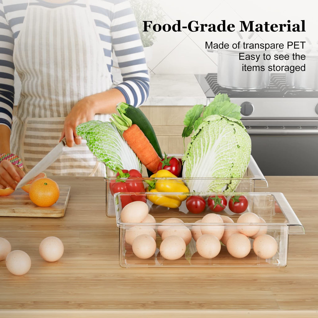 Refrigerator Drawer Organizer Set, 2 Pack, Food Storage, Fits 0.6 In Shelves