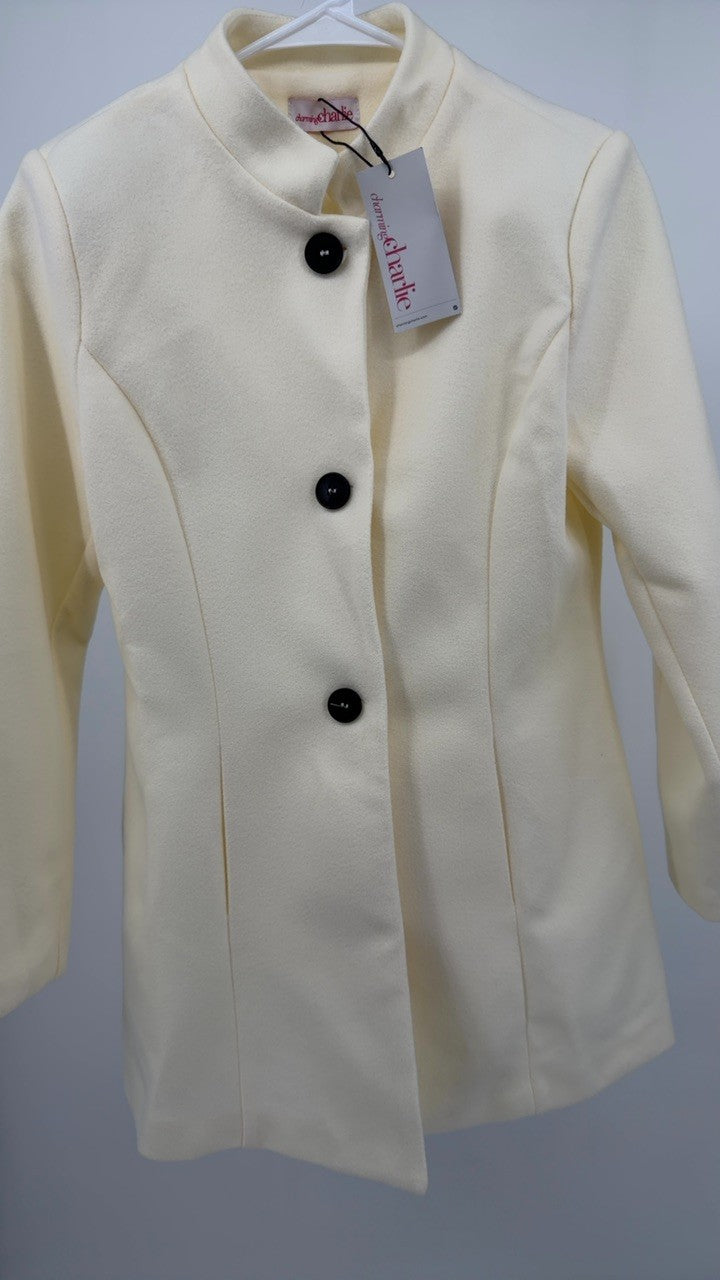 Single-Breasted Stand Collar Coat with Pocket