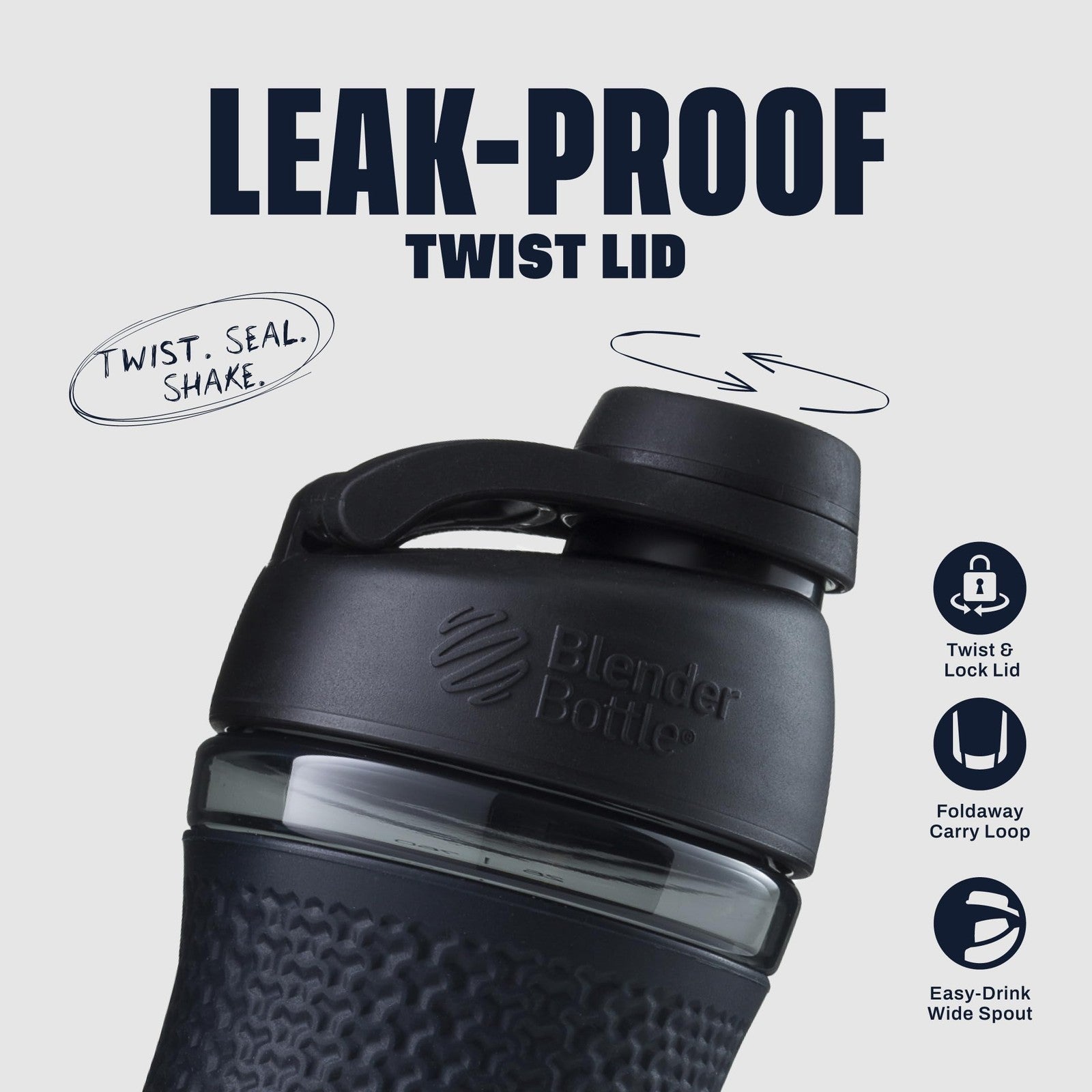 BlenderBottle 20oz SportMixer Shaker Bottle Plum for Protein Shakes