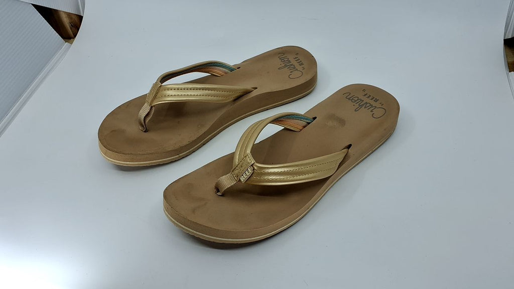Reef Womens Flip Flops, Cushion Footbed, Golden Hour, Size 10