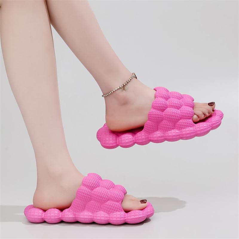 Rose Red Spa Slippers for Women & Men, Non-Slip Quick Drying Design, 5.5-6 US