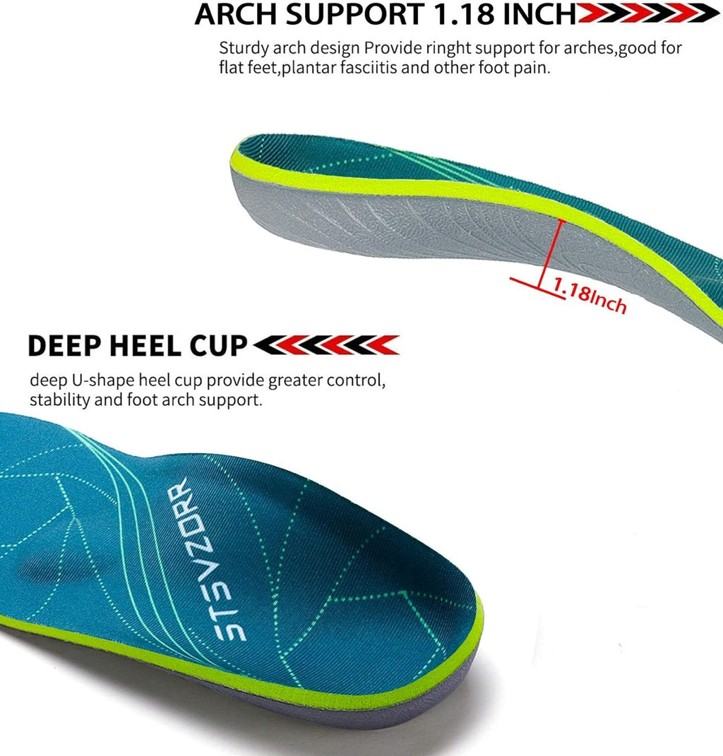 Orthopedic Insoles Plantar Fasciitis Arch Support Flat Feet Inserts Size(5-51/2)