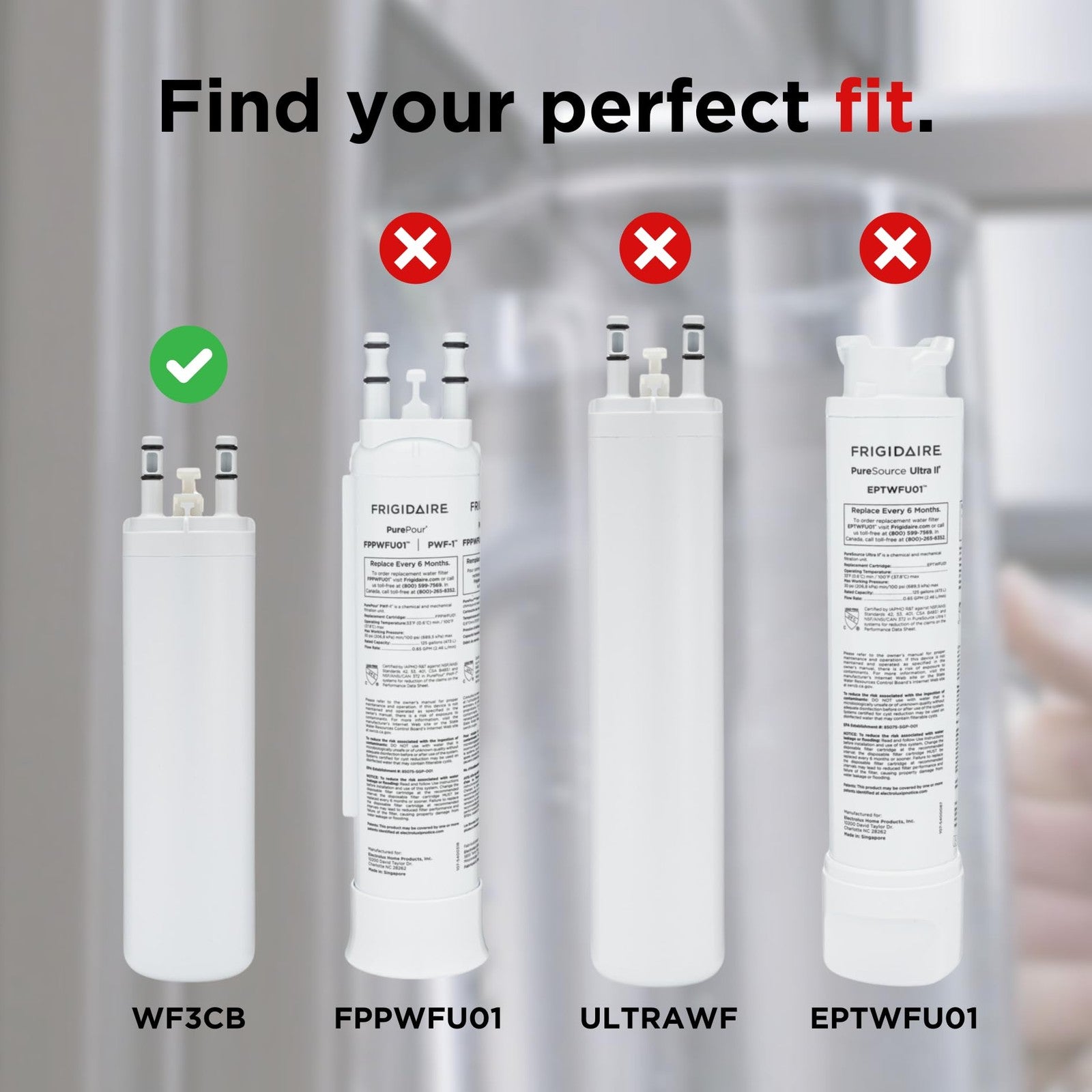 Frigidaire WF3CB Water Filter, 1 Count, Reduces 99% Contaminants