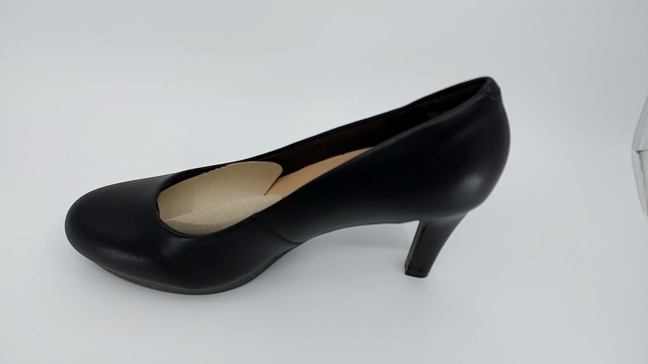 Clarks Women's Adriel Viola Dress Pump, Black Leather, 8