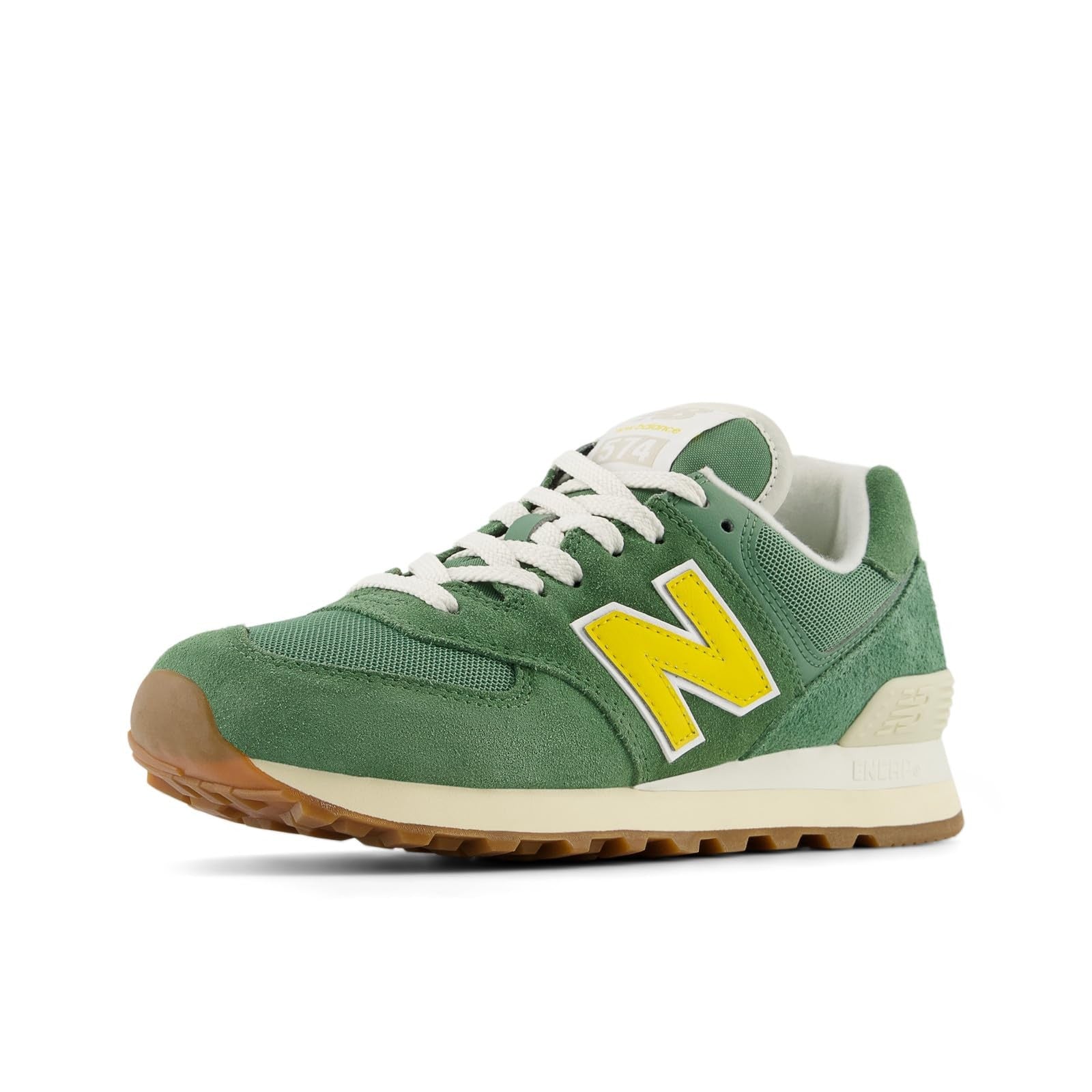 New Balance Women's 574 V2 Sneaker, Mallard Green/Ginger Lemon/Sea Salt, 9