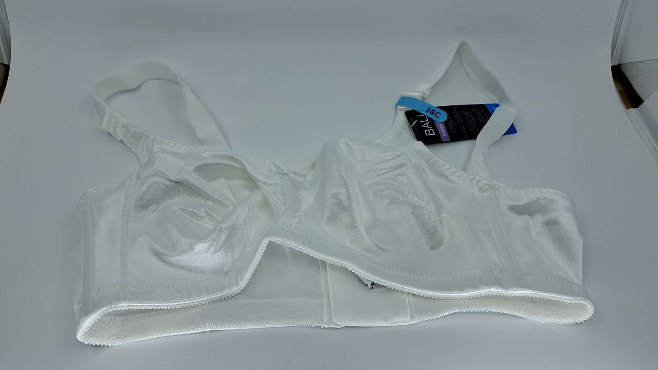 Bali Women's Double Support Wire-Free Bra, White, 38C