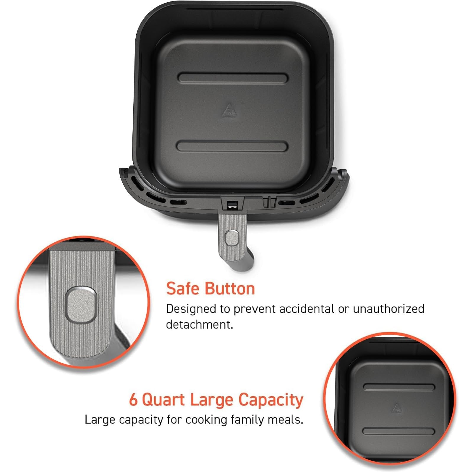 6Qt COSORI TurboBlaze Air Fryer Basket, Non-Stick, Dishwasher Safe