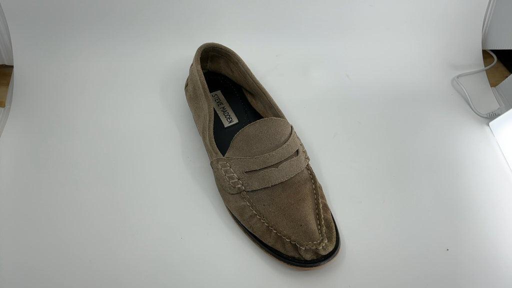 Steve Madden Women's Kingston Loafer, Taupe Suede, 7.5