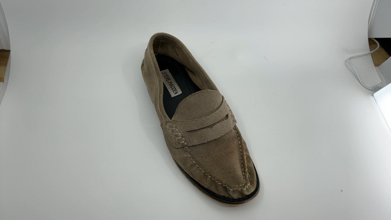 Steve Madden Women's Kingston Loafer, Taupe Suede, 7.5