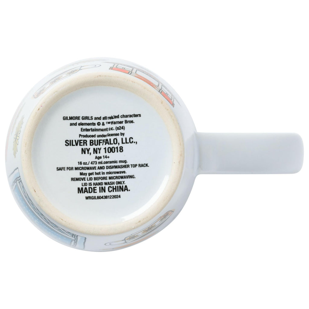 Gilmore Girls Stars Hollow Ceramic Travel Mug, 16oz, Spill-Resistant Lid