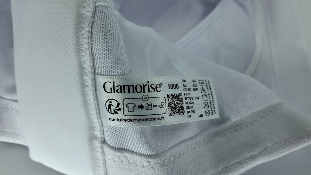 Glamorise Plus Size MagicLift Seamless Sports Bra 34F White #1006