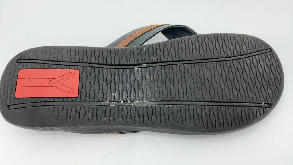 Vionic Mens Tide II Flip-Flop Navy/Brown 13 M
