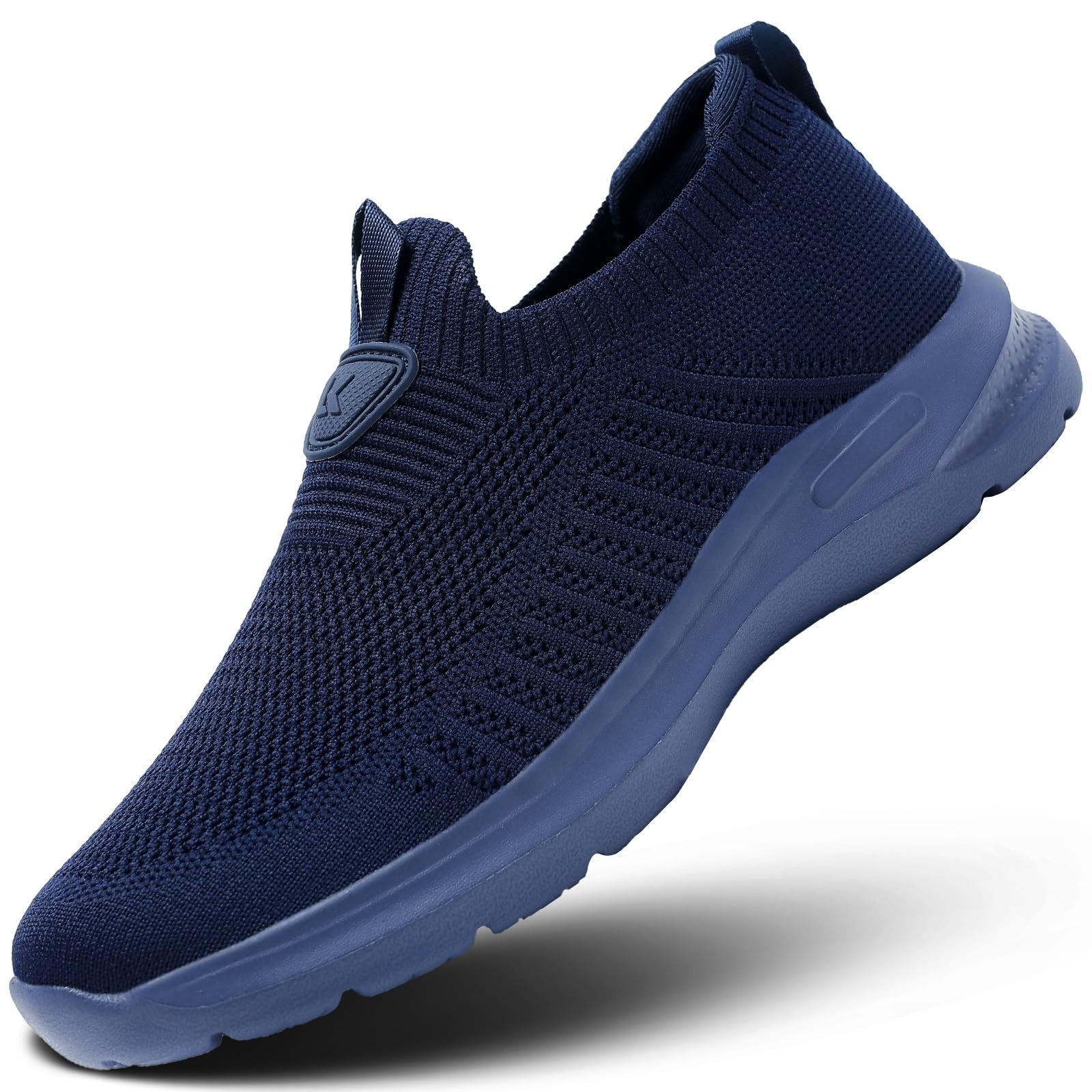 Dark Blue Men's Slip On Running Shoes Lightweight Breathable Sneakers