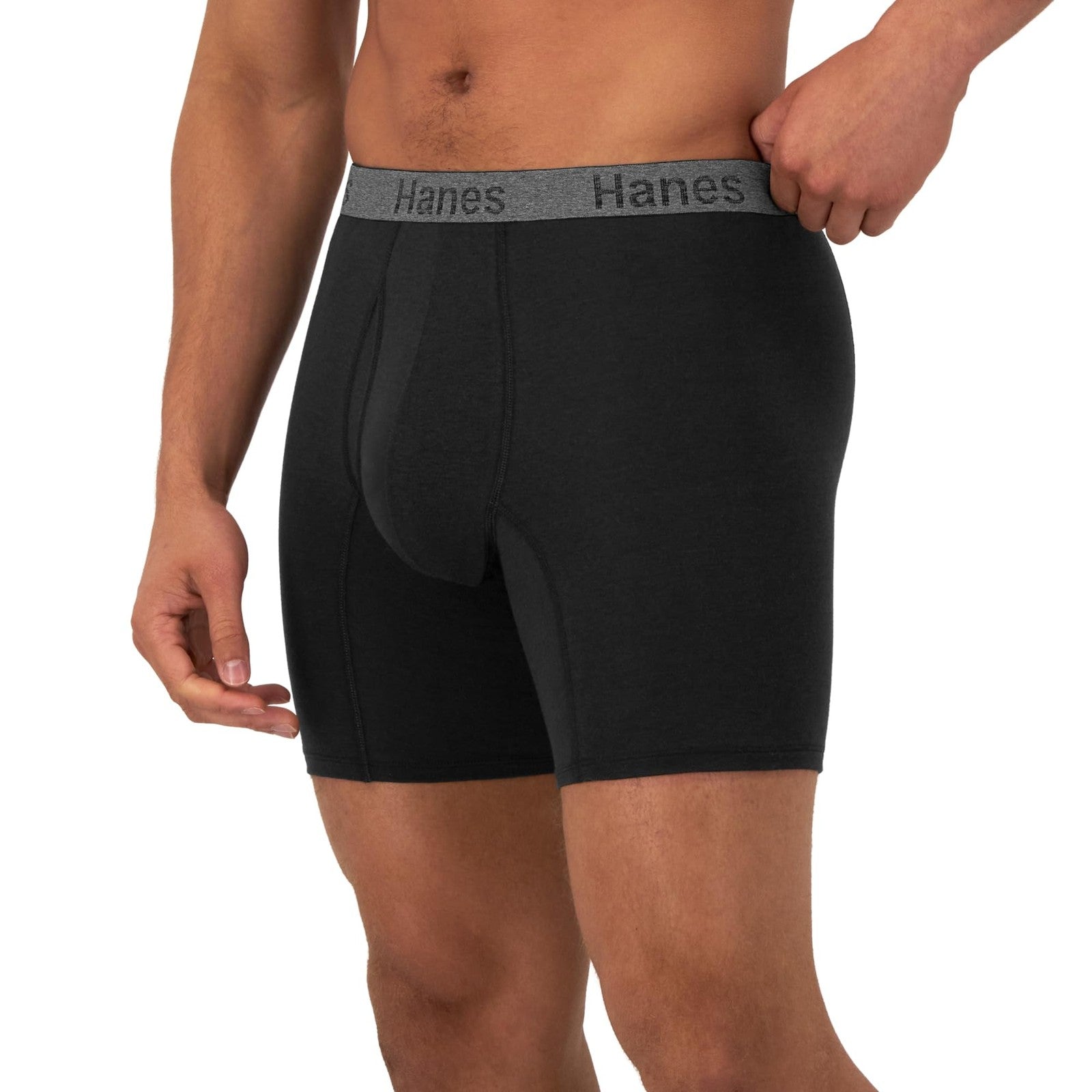 Hanes Men's 3-Pack Comfort Flex Boxer Briefs, Large, Blue/Black