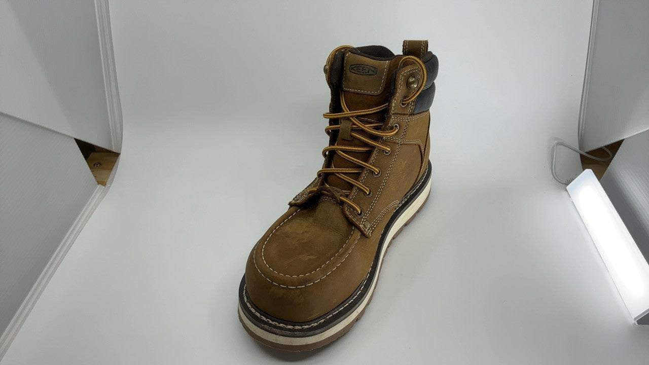 KEEN Cincinnati 6" Composite Toe Waterproof Wedge Boots, Belgian/Sandshell, 9.5