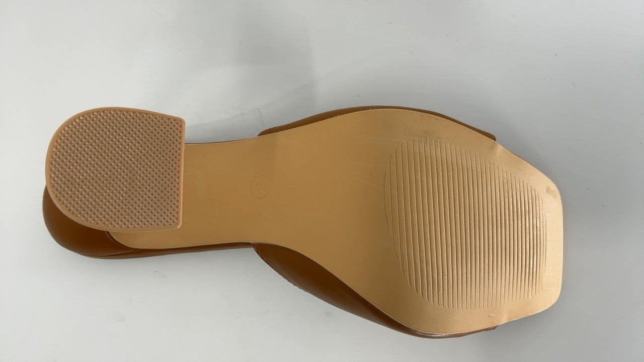 Cape Robbin Lithe Tan High Heels Size 8, Square Open Toe