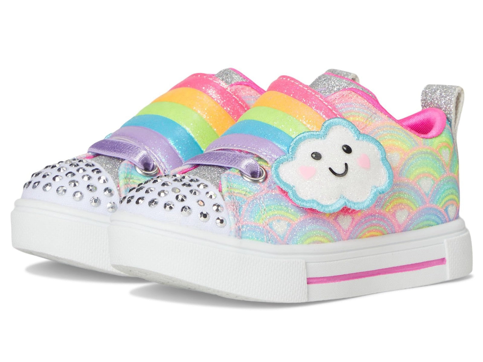 SKECHERS Girls Twinkle Sparks-Cloud Cutie Sneaker, Multi, 11.5 Little Kid
