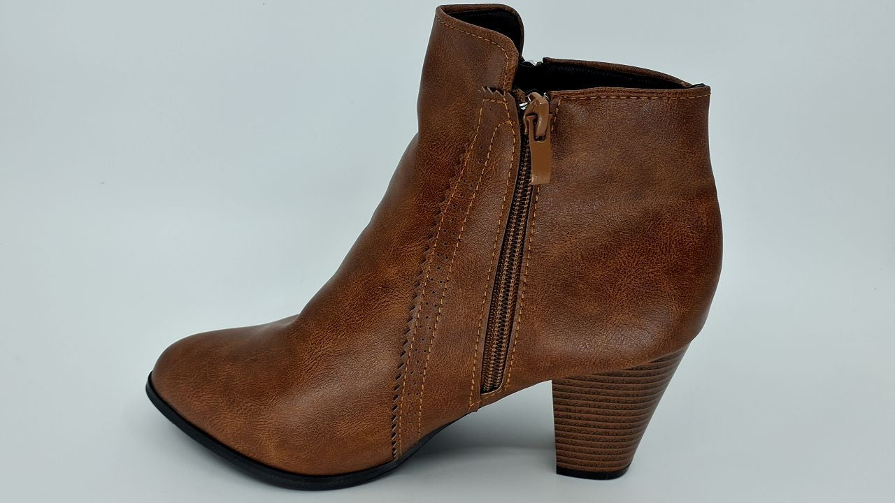 PU Leather Block Heel Boots