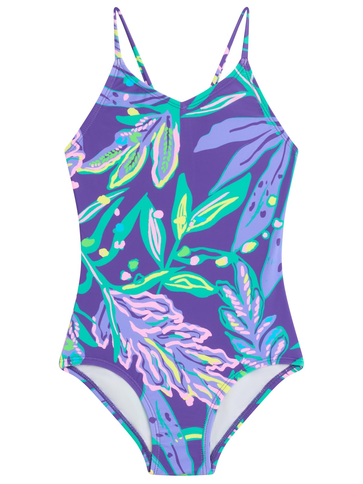 Kanu Surf Girls' Hurricane Beach Sport UPF 50 one Piece Swimsuit, Tammy Purple
