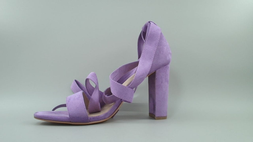 Strappy Heels for Women Chunky Heels High Heeled Sandals with Lace Up Sandals, 9