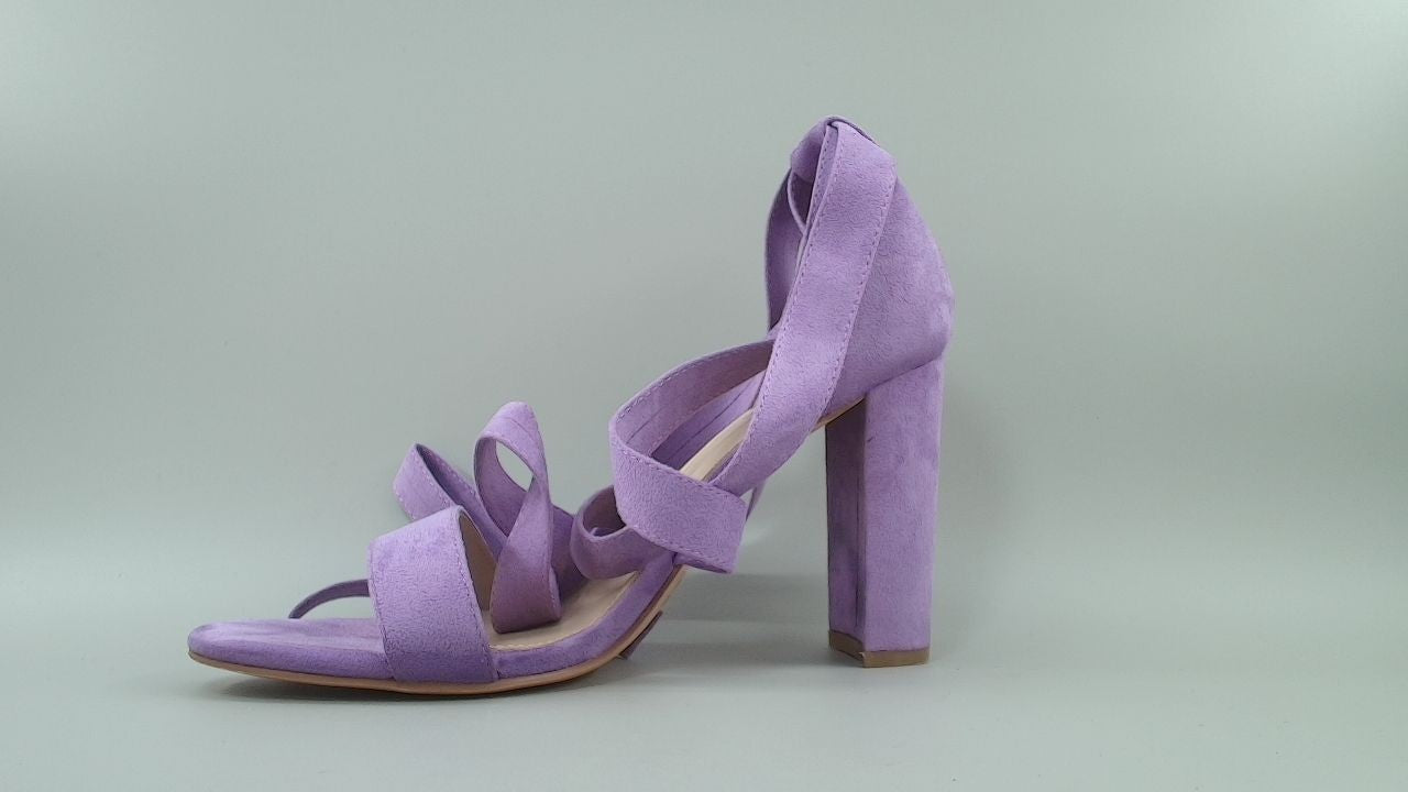 Strappy Heels for Women Chunky Heels High Heeled Sandals with Lace Up Sandals, 9