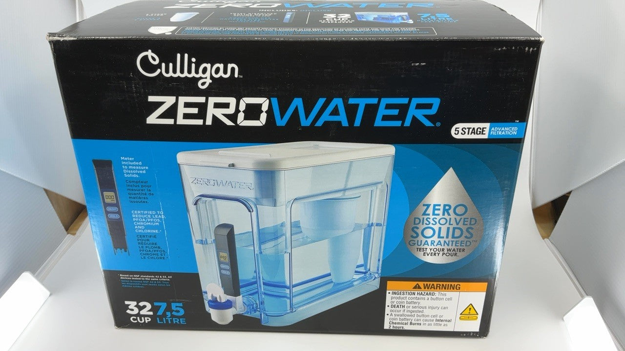ZeroWater 5-Stage Dispenser 32-Cup - BPA Free, Reduces TDS & Chemicals