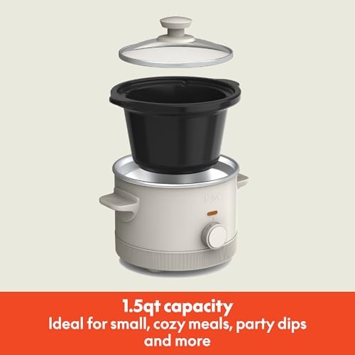 Oatmilk 1.5Qt Slow Cooker by Bella, Ceramic Nonstick, Cool Touch Handles