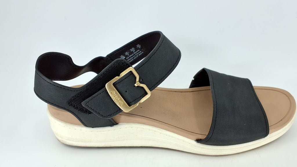 Dr. Scholl's Shoes Womens Time Off Sky Sandal Black Smooth 8.5