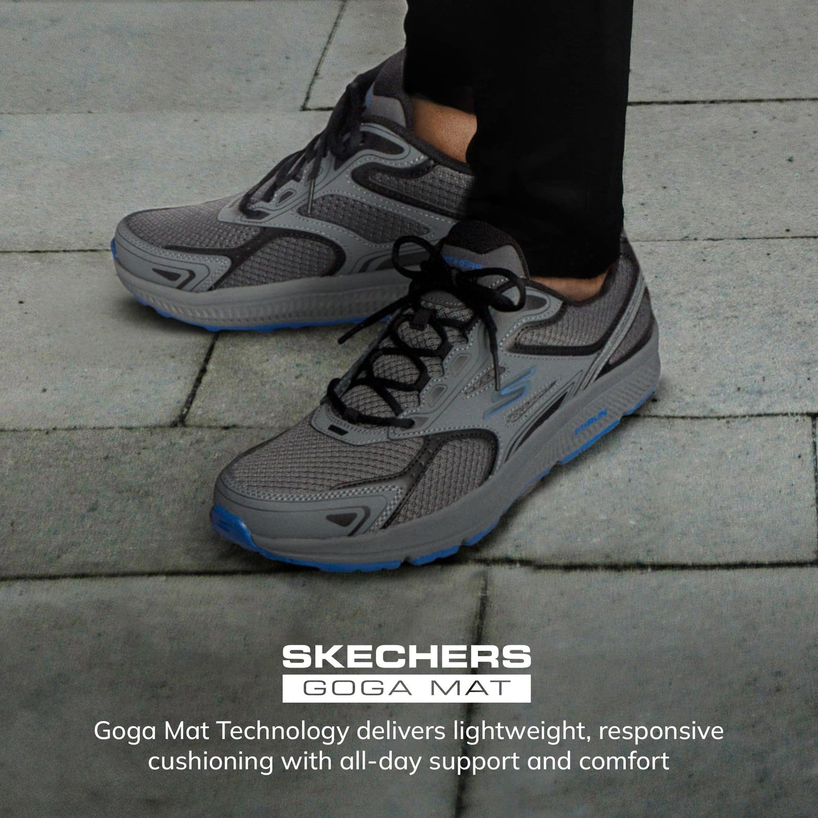 Skechers Men's 11 GOrun Consistent Running & Walking Shoe, Charcoal/Blue