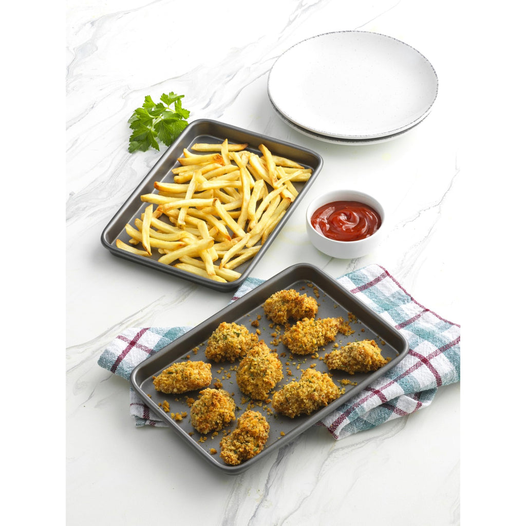 Gray Nonstick Baking Sheets 9x6.2in Set of 2 for Toaster Oven