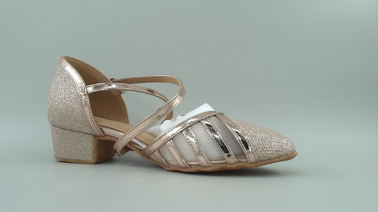 Low Heel Ballroom Dance Shoes Women Latin Salsa Wedding Practice Heels 1.5", 5.5