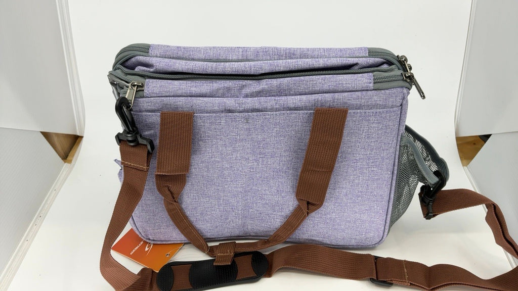 Expandable 23L Lunch Bag, Insulated Cooler with Side Pocket, Lavender