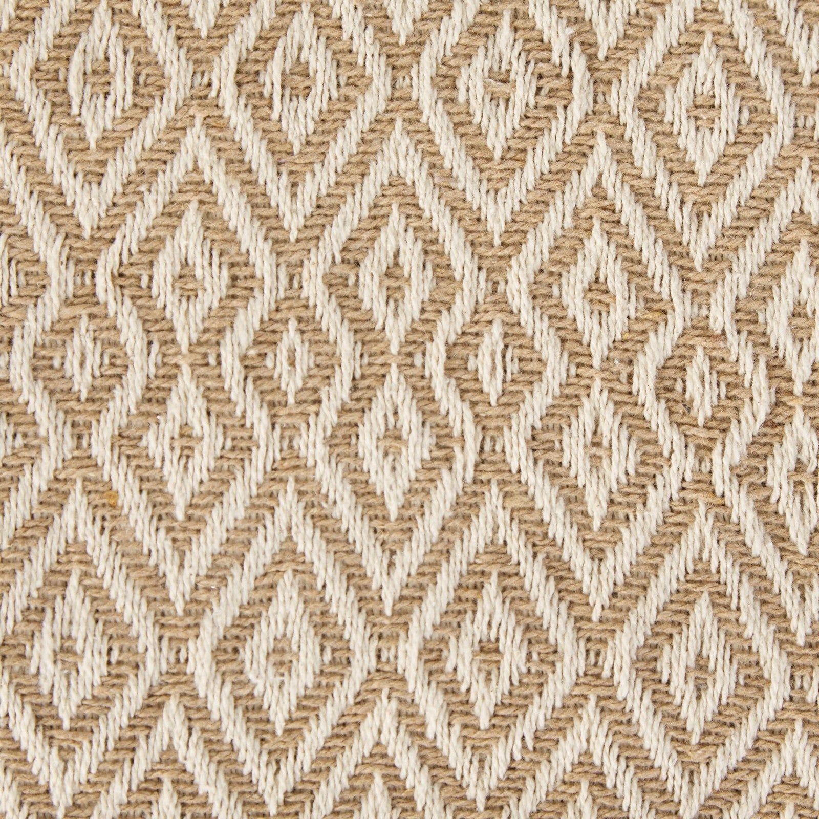 DII Rustic Farmhouse Double Diamond Woven Throw, 50x60, Stone