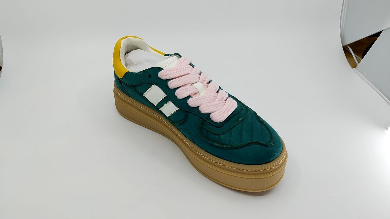 Madden Girl Women's Goallie Sneaker, Emerald Multi, 6