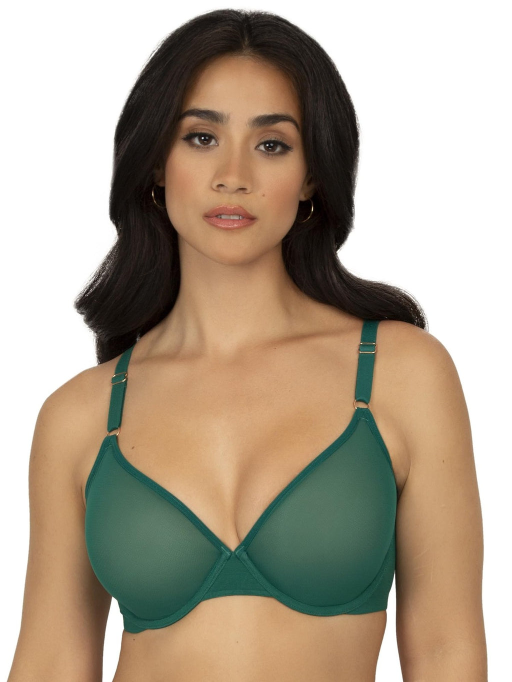 Smart & Sexy Women's Sheer Mesh Demi Underwire Bra, Green, (36) 36DD