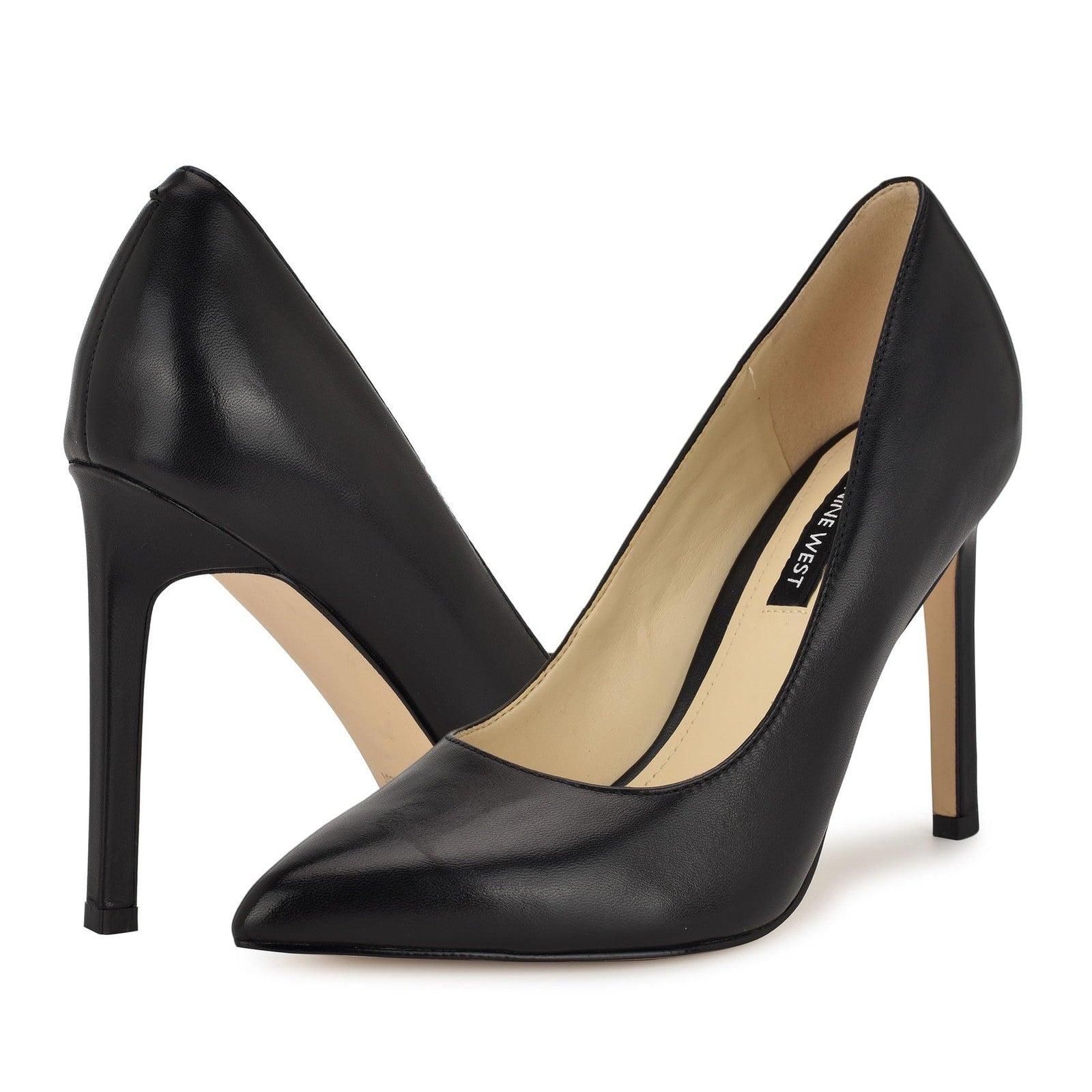Nine West Women's Tatiana Pump, Black Leather, 6.5