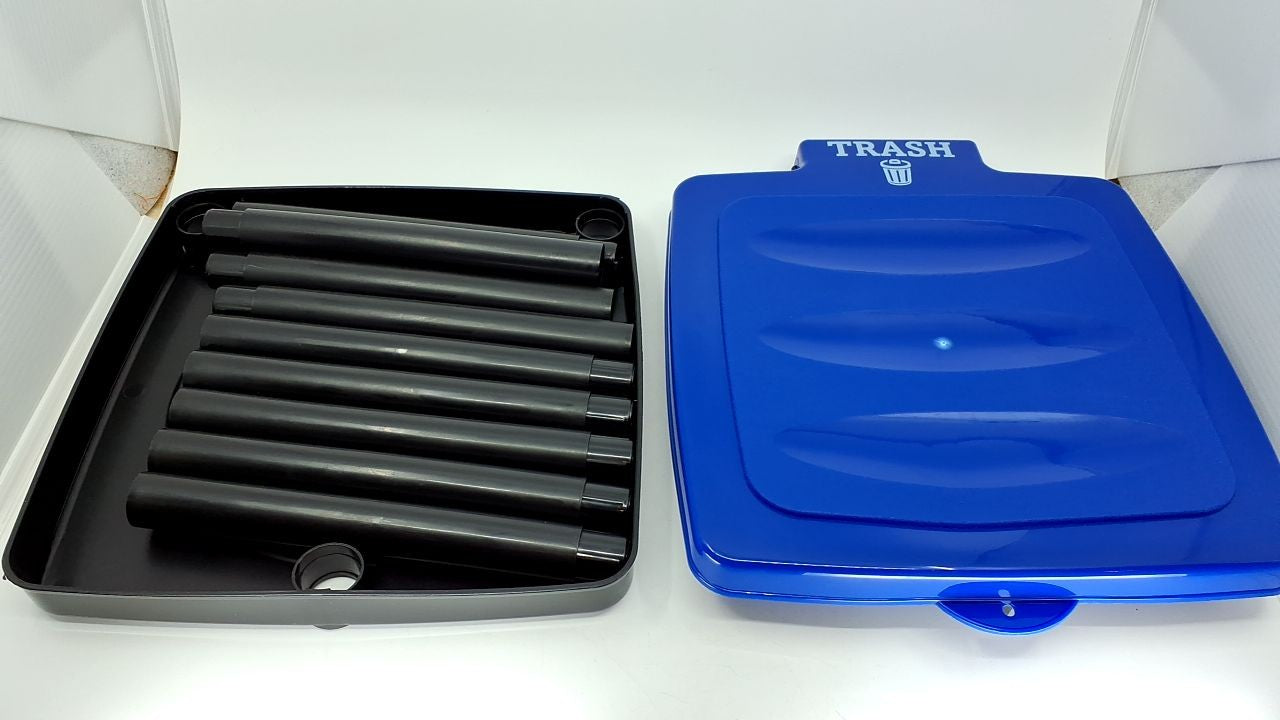 Lightweight 13-Gallon Trash Can - Portable Blue Holder for Outdoors