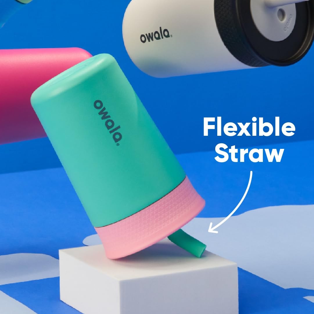 12 Oz Owala Kids Insulated Tumbler, Navy & Blue, Reusable Straw, Dishwasher Safe