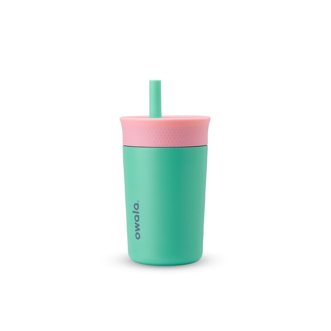 Owala Kids Insulated Tumbler 12 Oz Pink & Teal Spill Resistant