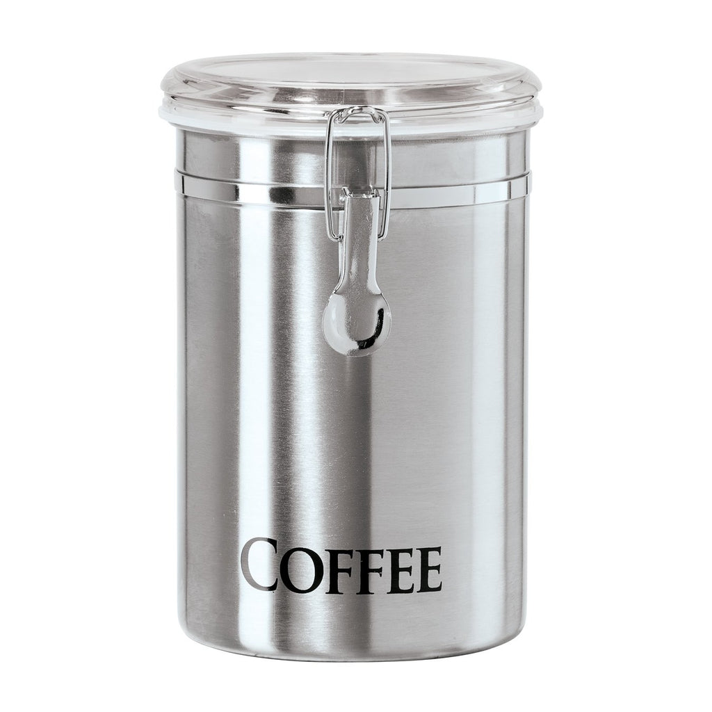 Airtight Oggi Coffee Canister 62 Fl Oz Stainless Steel Kitchen Storage