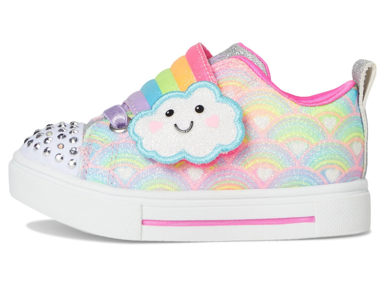 SKECHERS Girls Twinkle Sparks-Cloud Cutie Sneaker, Multi, 11.5 Little Kid